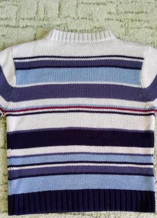 Брендовый свитер в полоску для мальчика5 фото