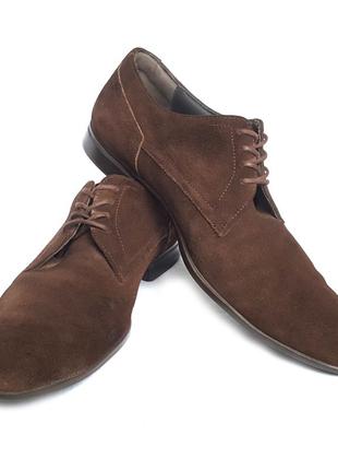 Класичні замшеві туфлі дербі оксфорди hugo boss suede shoes