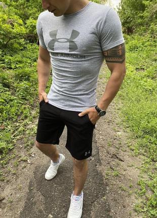 Стильний чоловічий літній спортивний костюм footwear armour футболка шорти