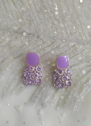 Сережки з камінцями, серьги камни3 фото