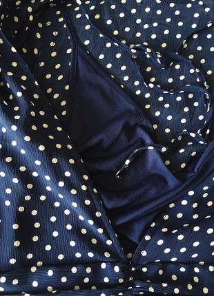 Стильный синий комбинезон в горошек с открытой спиной h&m синее платье-комбинезон в горошек8 фото
