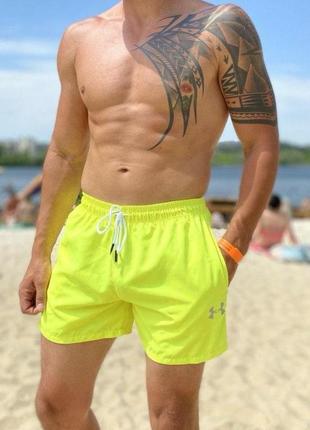 Стильные мужские летние пляжные шорты плавки купальные шорты under armour жёлтые1 фото