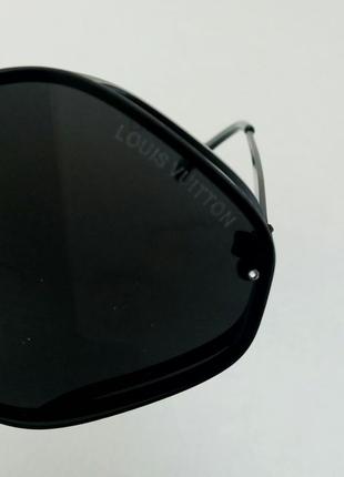 Louis vuitton очки унисекс солнцезащитные модные черные в черной металлической оправе8 фото