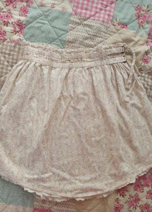 Спідниця mango колір білий бежевий розмір m,l бавовна