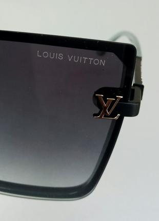 Louis vuitton очки женские солнцезащитные большие модные черный градиент в серой оправе9 фото