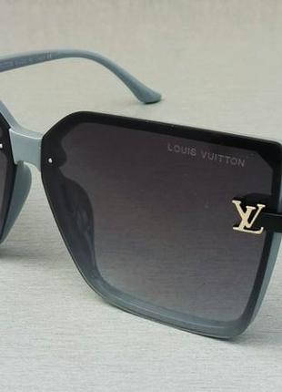 Брендові  жіночі сонцезахисні окуляри великі модні чорний градієнт в сірій оправі