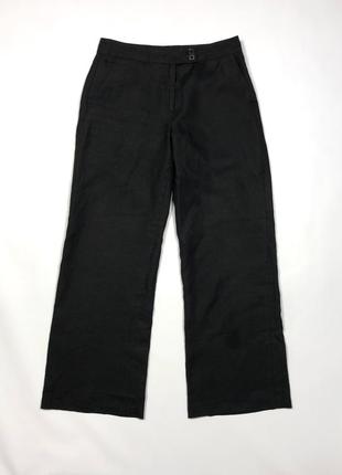 Etro лён italy 40 льняные широкие чёрные брюки с карманами