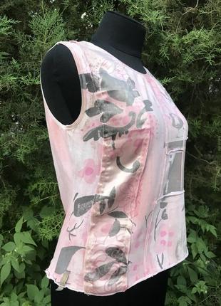 Jcv jocavi испания майка розовая тай дай дизайнерская с вставками шёлк3 фото