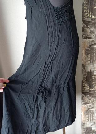 Пляжное платье-сарафан с красивой спинкой, хлопок, вискоза, цвет черный, размер 48-527 фото