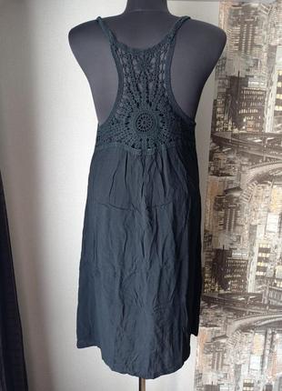 Пляжное платье-сарафан с красивой спинкой, хлопок, вискоза, цвет черный, размер 48-523 фото