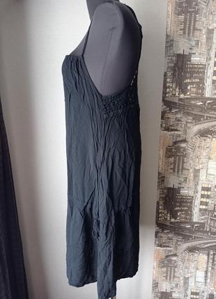 Пляжное платье-сарафан с красивой спинкой, хлопок, вискоза, цвет черный, размер 48-524 фото