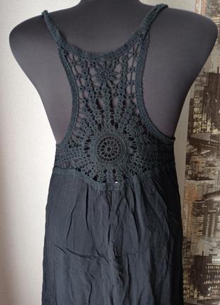 Пляжное платье-сарафан с красивой спинкой, хлопок, вискоза, цвет черный, размер 48-526 фото