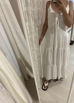Білий сарафан сукня біле з віскози2 фото