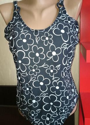 Сплошной купальник с оригинальным принтом (l - xl) + подарок - мешочек для купальника