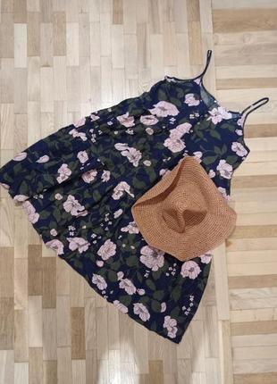 Платье-сарафан, хлопок, вискоза (район), размер 50-52