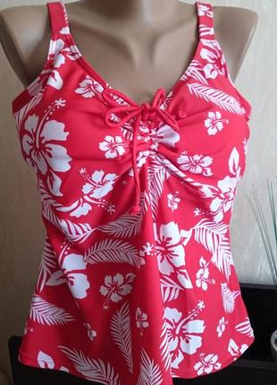 Топ-танкини поролоновые чашки регулируемые бретели (большой размер)