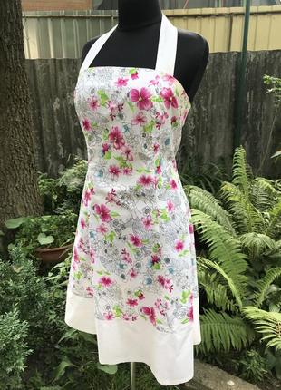 Шикарное платье сарафан в цветах lai fashion миди винтаж открытая спина