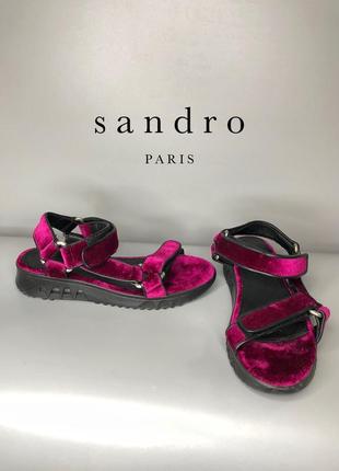 Sandro оригинал кожаные велюровые босоножки класса люкс на липучках удобные сандали rundholz owens9 фото