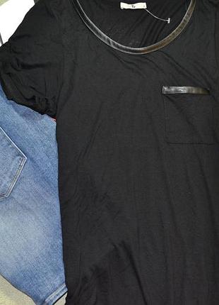 Чорна футболка з кишенькою від tu!! якість шикарнейшее - 100% віскоза!