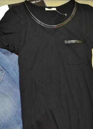 Черная футболка с карманчиком от tu!! качество шикарнейшее - 100% вискоза!4 фото
