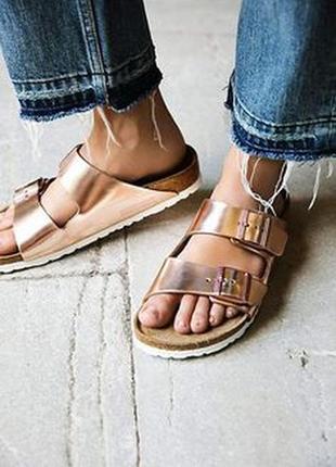 Сланцы birkenstock arizona metallic copper  оригинал