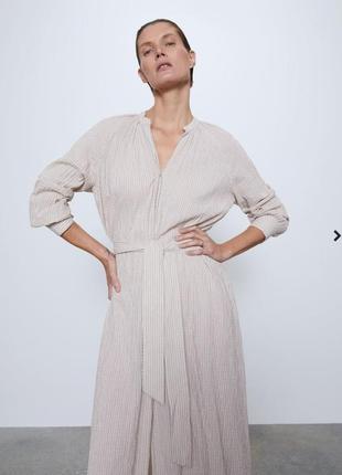 Zara платье миди в стиое рустик