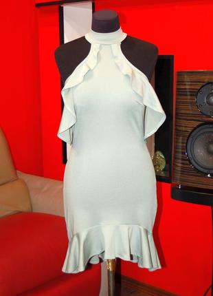 Missguided! красивое оливковое платье со спущенными плечами 8-10 s-m2 фото