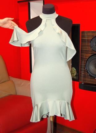 Missguided! красивое оливковое платье со спущенными плечами 8-10 s-m1 фото