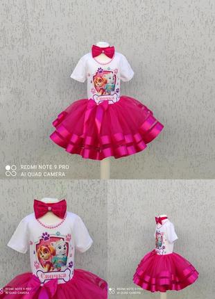 Костюм щенячого патруля наряд скай сукню з щенячим патрульом футболка з ім'ям