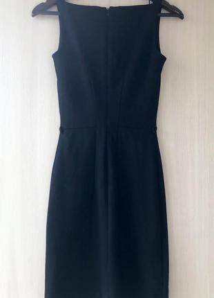Чёрное платье с вырезом каре mango / xs6 фото