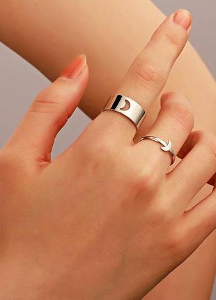 Набор колец луна парные кольца месяц тренд колечки