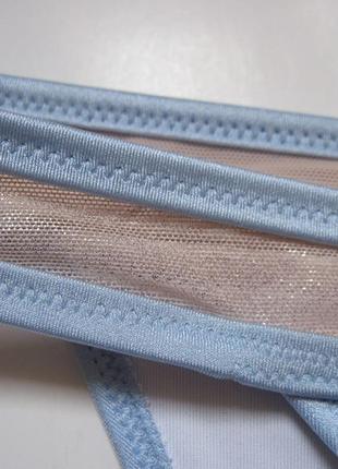 Нові ніжно-блакитні, світло-блакитні плавки victoria's secret pink оригінал купальник тканина з шиммером3 фото