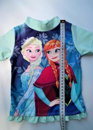 Солнцезащитная плавательная футболка купальник disney anna & elsa 18-24мес7 фото