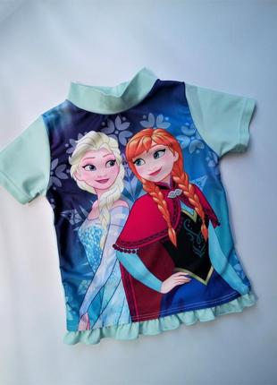 Солнцезащитная плавательная футболка купальник disney anna & elsa 18-24мес4 фото