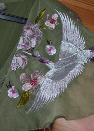 Великолепное невесомое вышитое платье asos с вышивкой птиц! птицы6 фото