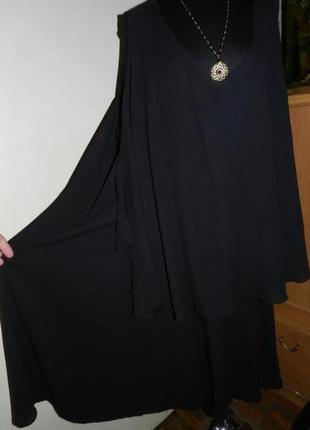 Эффектное,нарядное платье с асимметричным воланом-ярусом,большого размера,батал1 фото