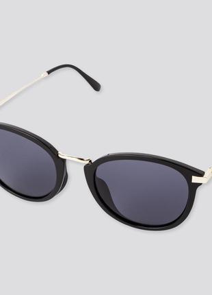 Солнцезащитные очки из металла, black, с защитой uv400, uniqlo япония1 фото
