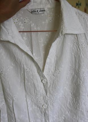 Якісна мереживна блуза з літнього коттону m-l3 фото