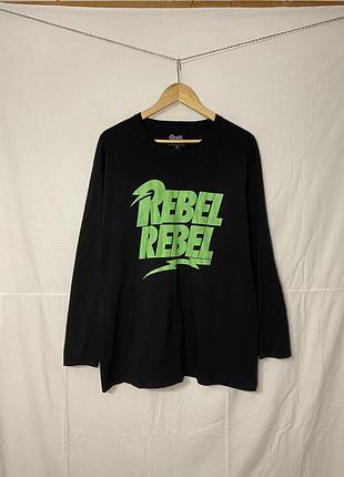 David bowie rebel rebel лонгслив мужской чёрный m