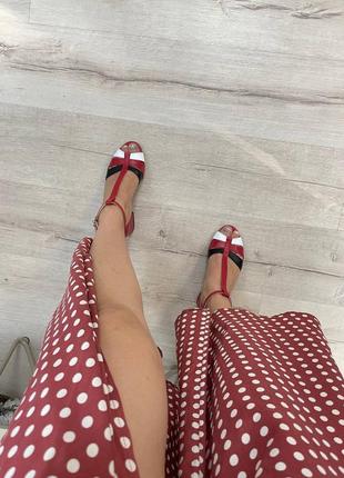 Ексклюзивні босоніжки жіночі натуральна італійська шкіра і замша люкс якості червоні5 фото