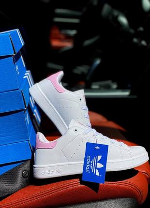 Adidas stan smith pink and white4 фото