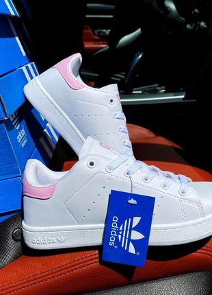 Adidas stan smith pink and white1 фото