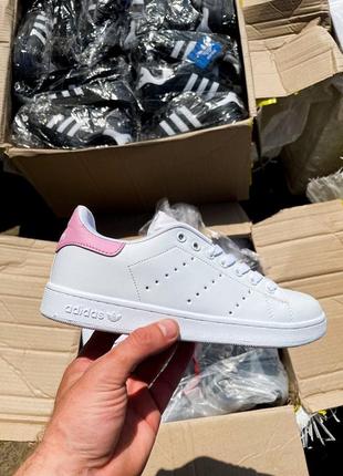 Adidas stan smith pink and white2 фото