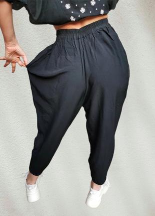 Вінтажні шаровари штани штани висока посадка з віскози на кокетці резинці галіфе з защипами6 фото