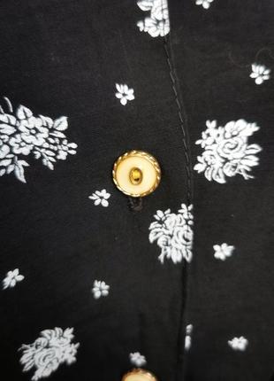 Винтажная блуза из вискозы летучая мышь винтаж в принт цветы ретро оверсайз5 фото