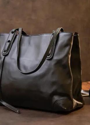 Кожаная женская сумка стильная качественная длинные ручки натуральная кожа