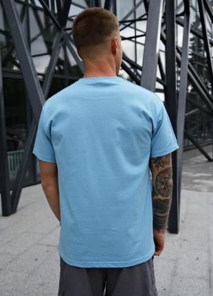 Стильная мужская трикотажная футболка nike air jordan голубая4 фото