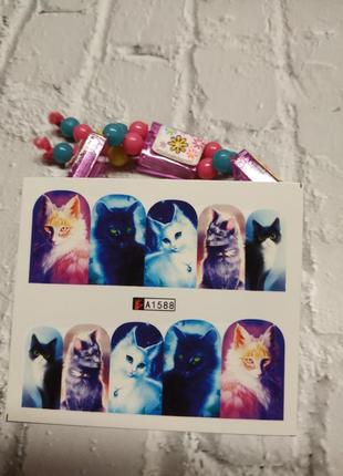 Наклейки для ногтей маникюра дизайна слайдеры