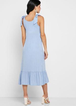 Лаконичное летнее платье reserved платье в полоску полосатое миди оверсайз сукня міді с оборкой6 фото