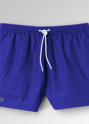 Стильные мужские летние пляжные шорты плавки купальные шорты лакоста синие1 фото